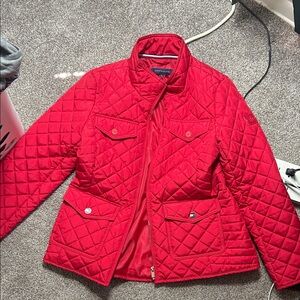 Tommy Hilfiger Women's Red Quilted Puffer Jacket